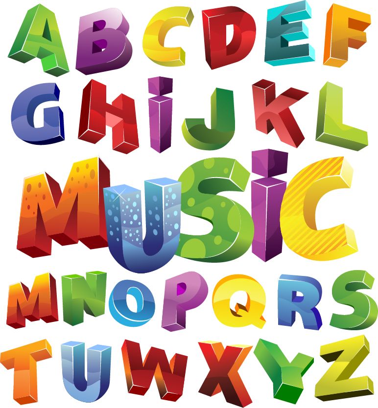 free vector Colorful 3D Alphabet Vector Graphic